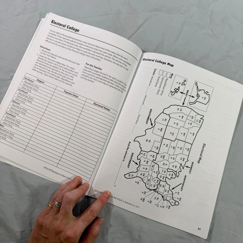 Edupress Hands-On Heritage Elections in the U.S.A. Activity Book Grades 3+